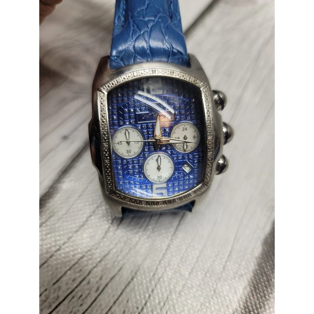 Men's Diamond Watch by Just Bling By RB JB-786-001 Rare Needs Battery